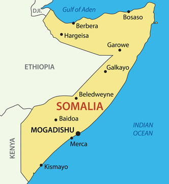 Federal Republic of Somalia - vector map