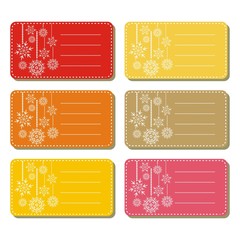 świąteczne plakietki z płatkami śniegu © demonique