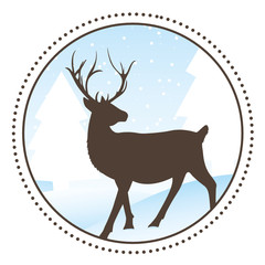 Rentier in Schneelandschaft