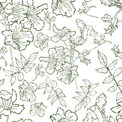 Vector seamless floral pattern with leafs