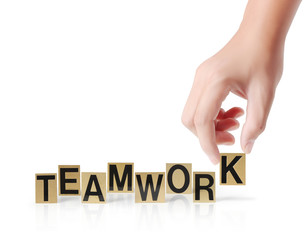 Hand and word Teamwork isolated
