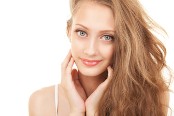 Portrait of a young woman with beautiful hair