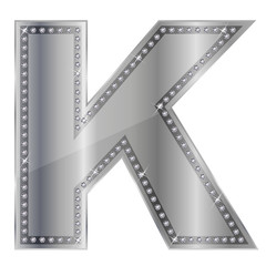 K　ダイヤモンド　銀　アルファベット