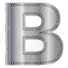 B　ダイヤモンド　アルファベット　銀
