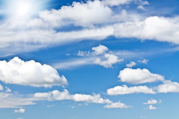  summer sky with clouds on a sunny day
