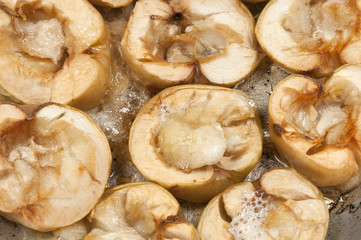 Baked apples close-up