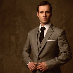 Handsome young man in classic suit