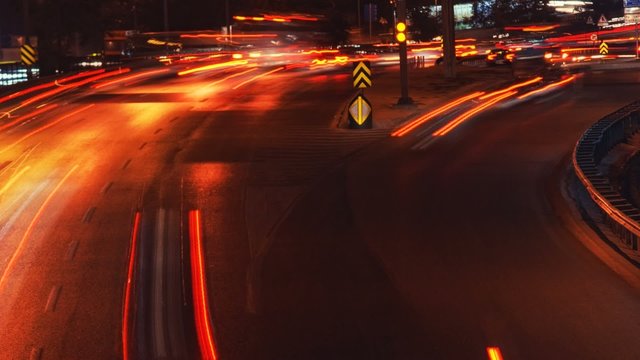 istanbul night traffic time lapse