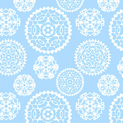 Christmas paper snowflakes seamless pattern, vector