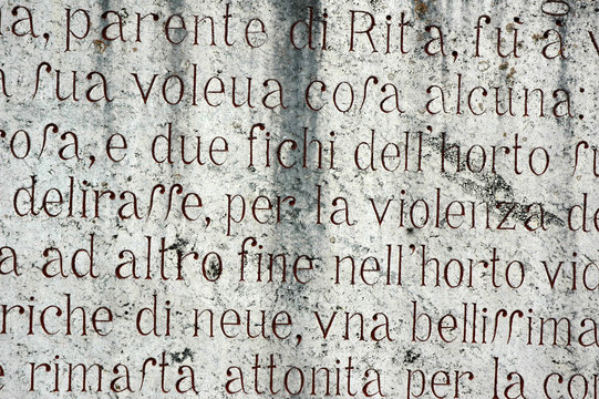 STORIA DI SANTA RITA INCISA SULLA ROCCIA