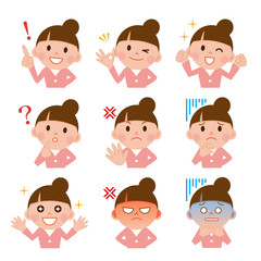 女性　表情　セット