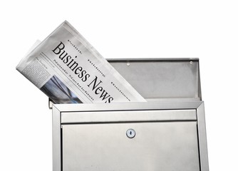 Business News Tageszeitung im Briefkasten