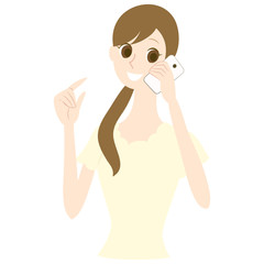 スマートフォンで電話する女性