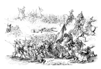 Napoleonian Wars : Battle Scene - 18th/19th century - obrazy, fototapety, plakaty