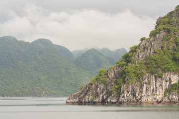 Limestone rocks in Halong Bay, Vietnam