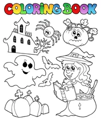 Deurstickers Kleurboek Halloween onderwerp 8 © Klara Viskova