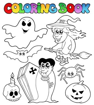 Coloring book Halloween topic 7