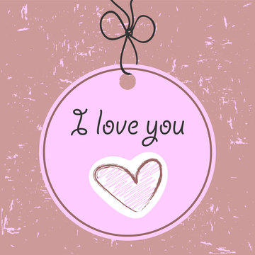 Love tag romantic card