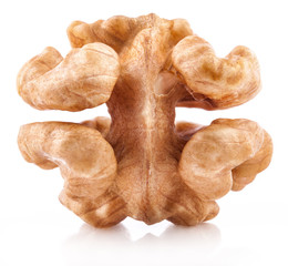 Kernel walnut isolated on the white, with clipping path