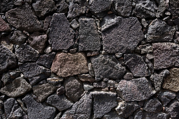 Lanzarote lava stone black masonry wall