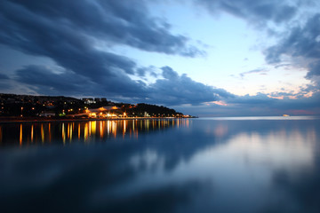 Evening shoreline -- Koper, Slovenia - obrazy, fototapety, plakaty