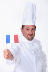 Chef waving a French flag