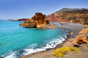Deurstickers Canarische Eilanden Lanzarote Het Golfmeer van de Clicos