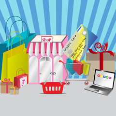 Online shopping by credit card