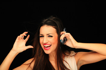 Fototapeta premium Beautiful Girl listening music