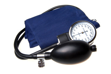 Sphygmomanometer isolated on white