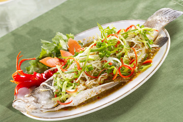 soy sauce seasoning whole steamed snapper