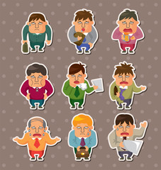 Tired businessman stickers