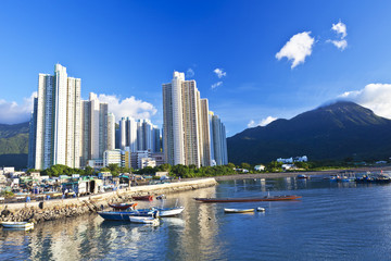 Hong Kong fishing village along the coast