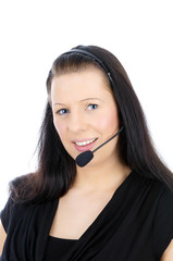 Woman with headset