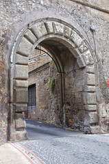 Fortified walls. Nepi. Lazio. Italy.