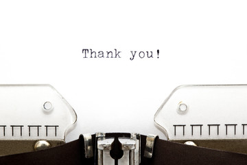Thank You Typed On Vintage Typewriter