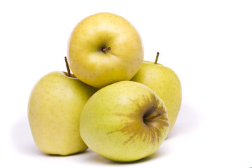 yellow apples on white