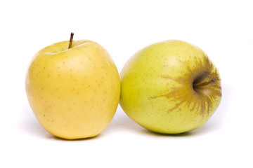 yellow apples on white