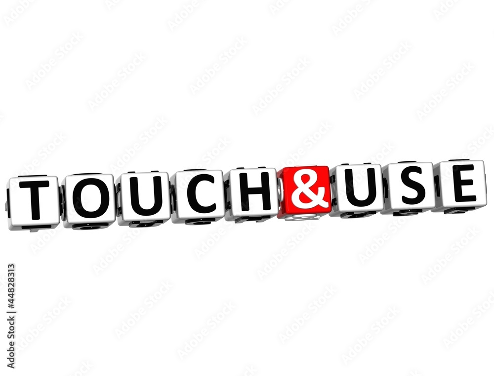 Poster 3d touch and use button click here block text