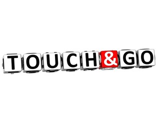 3D Touch And Go Button Click Here Block Text