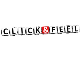 3D Click And Feel Button Click Here Block Text