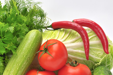 vegetables isolated on white background