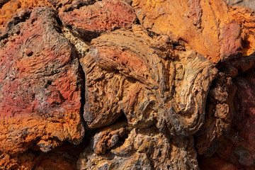 Lanzarote lava stone red rusty color texture