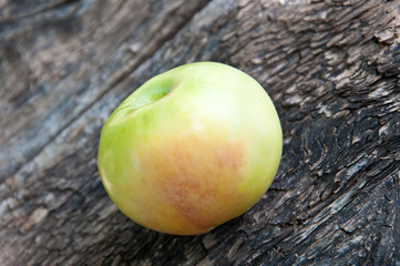 apple on a wooden background