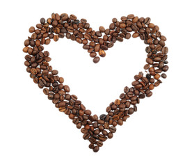 Coffee beans heart