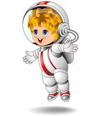 Photo sur Plexiglas Cosmos Spaceman Astronaut Kid Cartoon Bambino Astronauta-Vector