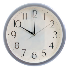 isolated white clock at 10pm