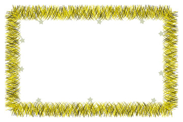 Christmas yellow tinsel frame