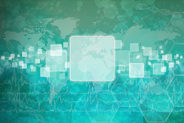 Touch screen interface on background medical