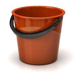 Orange bucket isolated on white background